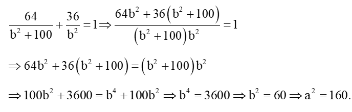 Trong mặt phẳng tọa độ Oxy, cho hypebol (H): x^2/64 - y^2/36 = 1 (ảnh 1)
