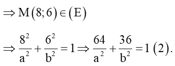 Trong mặt phẳng tọa độ Oxy, cho hypebol (H): x^2/64 - y^2/36 = 1 (ảnh 1)