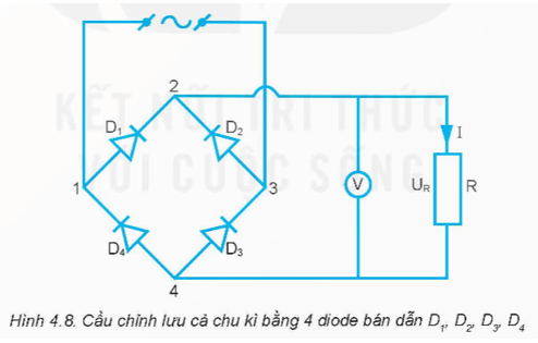 Từ sơ đồ như Hình 4.8, hãy chứng tỏ rằng dù hiệu điện thế giữa hai điểm 1 và 3 có giá trị dương