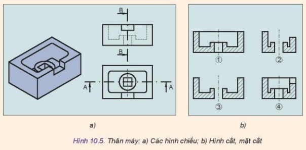 Quan sát Hình 10.5 và cho biết các hình 1, 2, 3, 4 thuộc loại hình biểu diễn nào và tên gọi