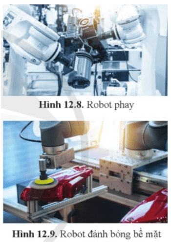 Quan sát hình 12.8, 12.9 và mô tả công việc của các robot