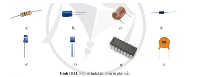 Quan sát Hình 15.11 và cho biết tên của các linh kiện và ứng dụng của nó