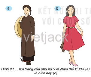 Nêu sự khác biệt về thời trang của phụ nữ Việt Nam giữa hai thời điểm khác nhau