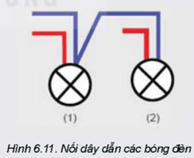 Trong mạch công tắc ba cực điều khiển hai đèn cần thực hiện mối nối rẽ nhánh