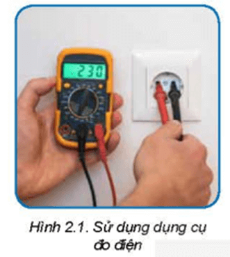 Quan sát Hình 2.1 và cho biết dụng cụ đo điện đang được sử dụng để đo đại lượng điện nào