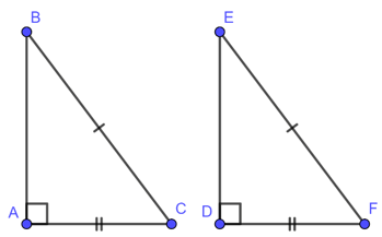 Các trường hợp bằng nhau của tam giác vuông hay, chi tiết