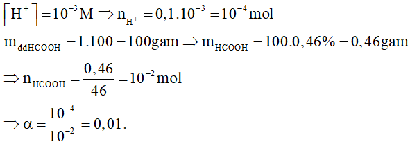 Công thức tính độ điện li lớp 11 (hay, chi tiết) (ảnh 4)