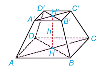 Công thức tính thể tích của khối chóp cụt đều lớp 11 (hay, chi tiết)