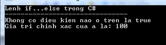 Lệnh if else trong C#