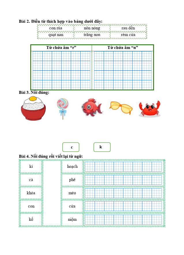 Bài tập hàng ngày Tiếng Việt lớp 1 Bài 1: Nụ hôn trên tay | Kết nối tri thức