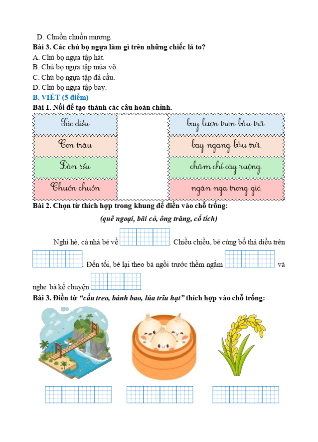 Bài tập hàng ngày Tiếng Việt lớp 1 Bài 1: Ôn tập | Kết nối tri thức