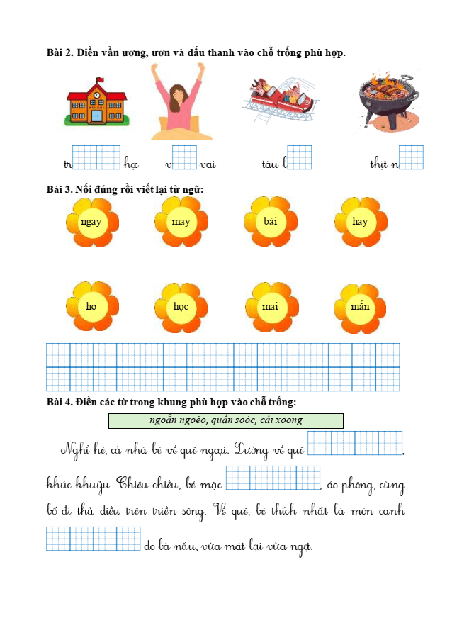 Bài tập hàng ngày Tiếng Việt lớp 1 Bài 1: Tôi đi học | Kết nối tri thức