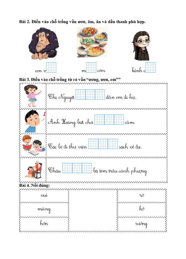 Bài tập hàng ngày Tiếng Việt lớp 1 Bài 2: Đi học | Kết nối tri thức