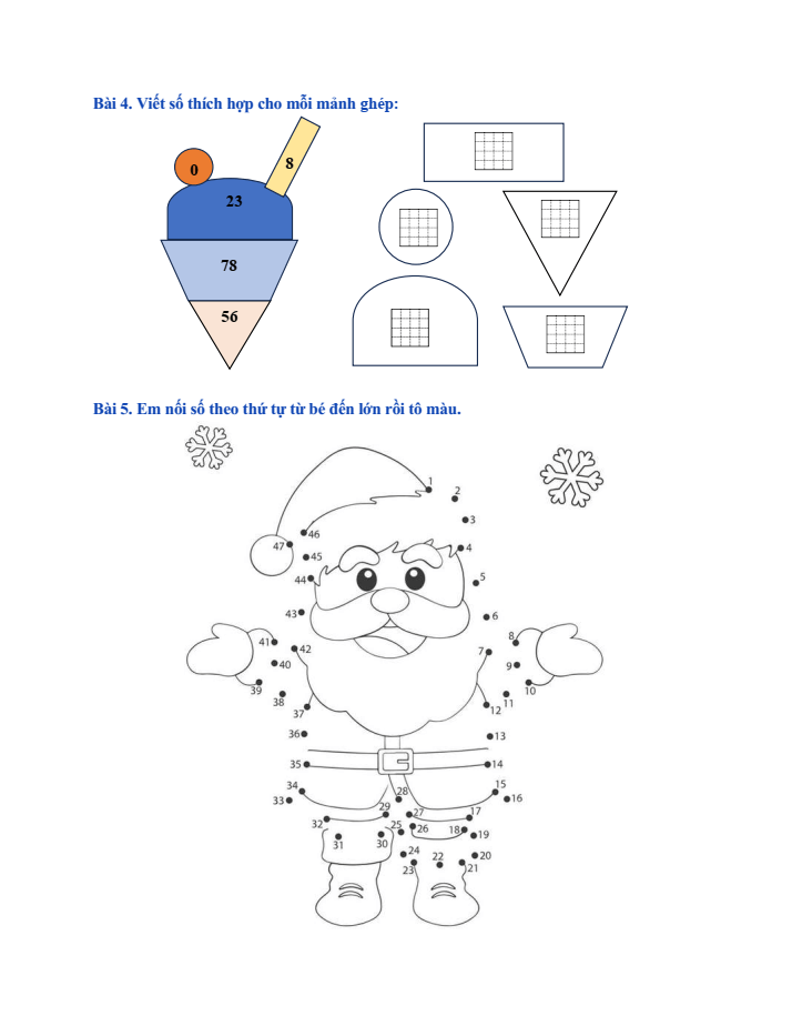 Bài tập hàng ngày Toán lớp 1 Bài 23: Bảng các số từ 1 đến 100 | Kết nối tri thức