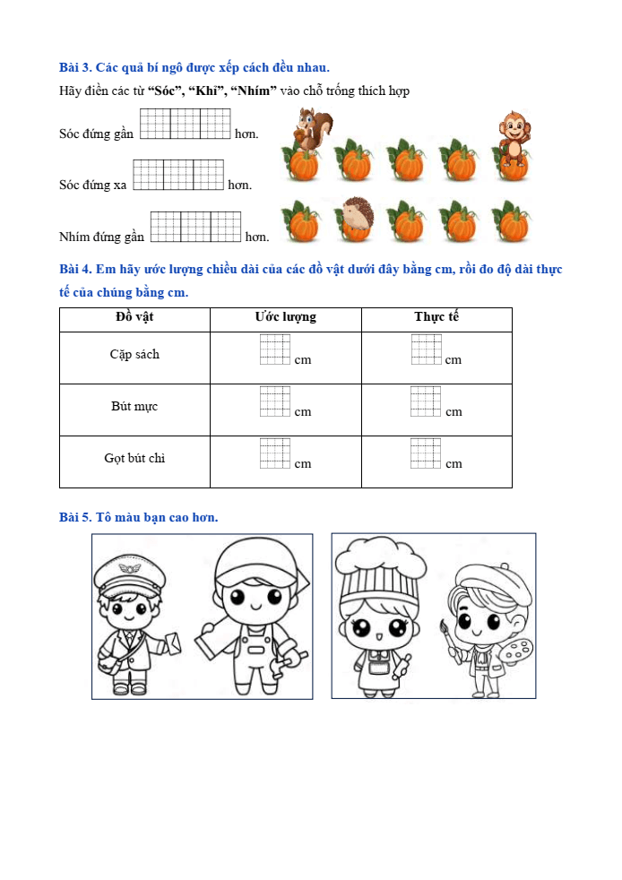 Bài tập hàng ngày Toán lớp 1 Bài 28: Luyện tập chung | Kết nối tri thức