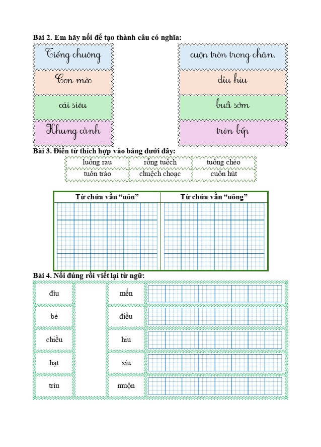 Bài tập hàng ngày Tiếng Việt lớp 1 Bài 3: Ngày mới bắt đầu | Kết nối tri thức