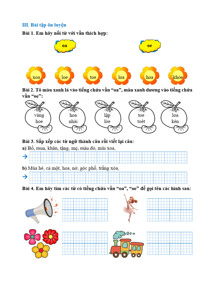 Bài tập hàng ngày Tiếng Việt lớp 1 Chân trời sáng tạo Học kì 2 (có lời giải)