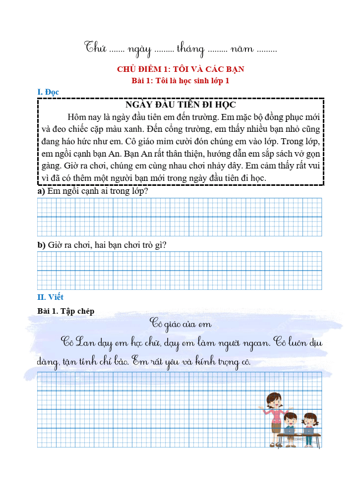 Bài tập hàng ngày Tiếng Việt lớp 1 Kết nối tri thức Học kì 2 (có lời giải)