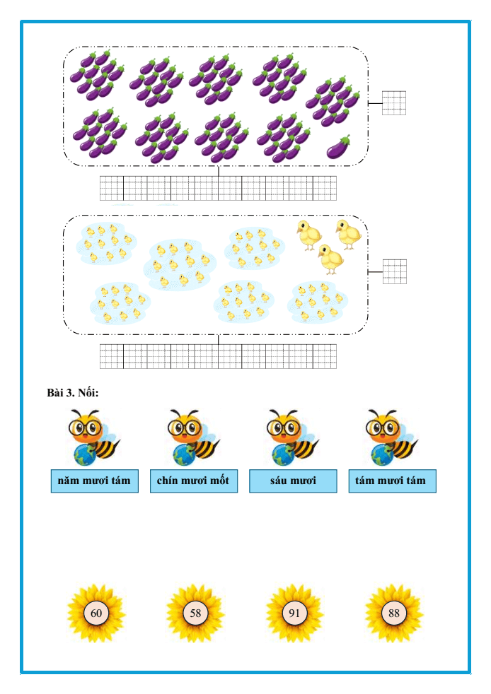 Bài tập hàng ngày Toán lớp 1 Chân trời Các số đến 100