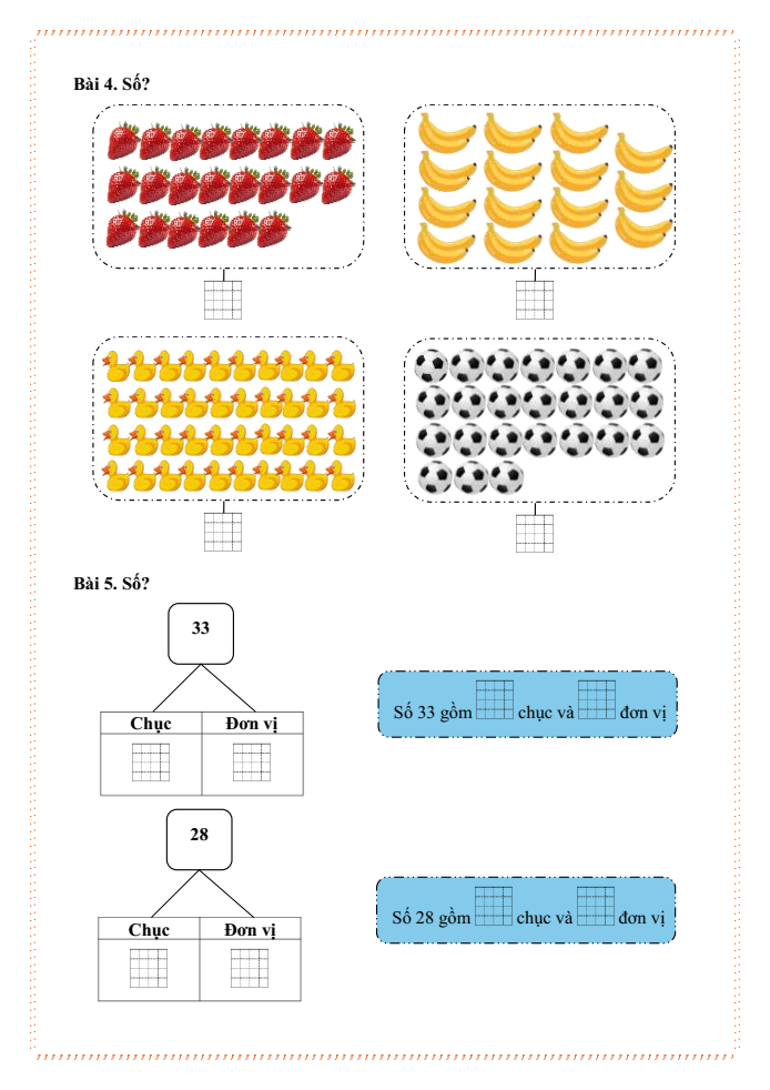Bài tập hàng ngày Toán lớp 1 Chân trời Các số đến 40