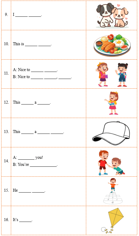 Đề cương ôn tập Học kì 1 Tiếng Anh lớp 1 iLearn Smart Start (có lời giải)