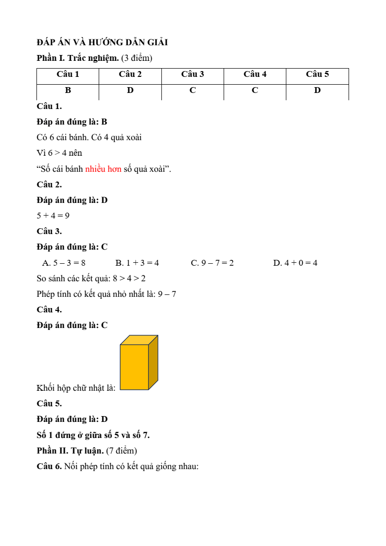25 Đề thi Học kì 1 Toán lớp 1 Cánh diều năm 2025 (có đáp án)