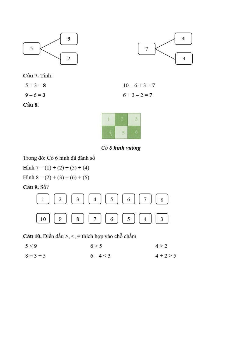 25 Đề thi Học kì 1 Toán lớp 1 Kết nối tri thức năm 2025 (có đáp án)