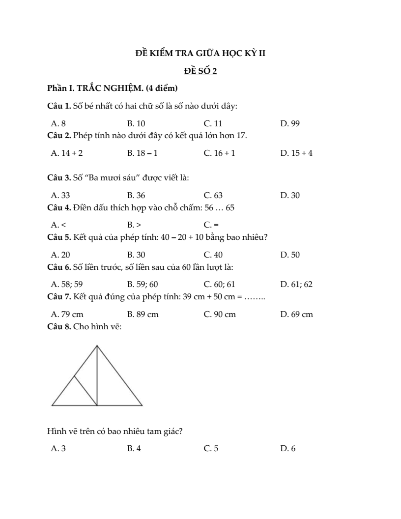 20+ Đề thi Toán lớp 1 Giữa kì 2 Kết nối tri thức 2026 (tải nhiều)