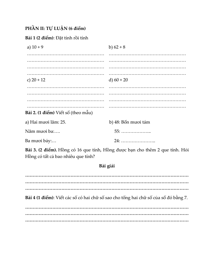 20+ Đề thi Toán lớp 1 Giữa kì 2 Kết nối tri thức 2026 (tải nhiều)