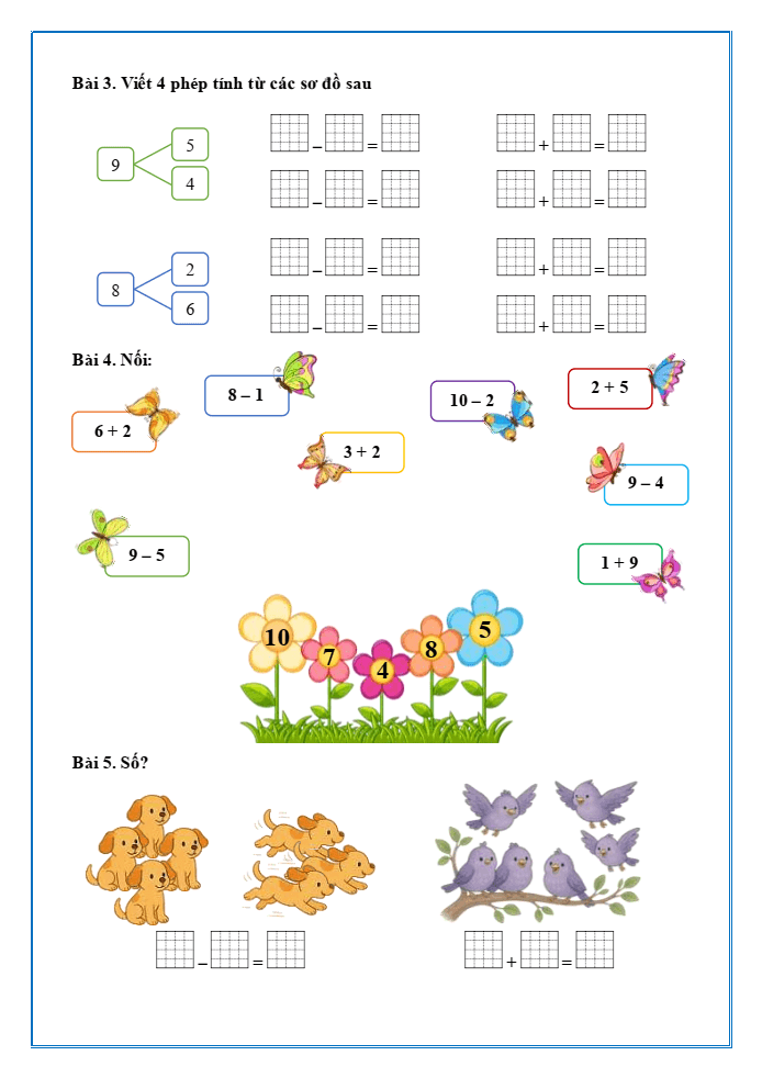 Bài tập hàng ngày Toán lớp 1 Chân trời Em làm được những gì trang 70