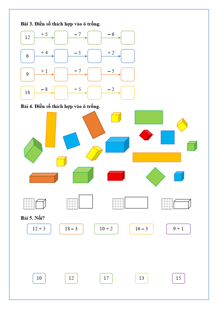 Bài tập hàng ngày Toán lớp 1 Chân trời Em làm được những gì trang 96