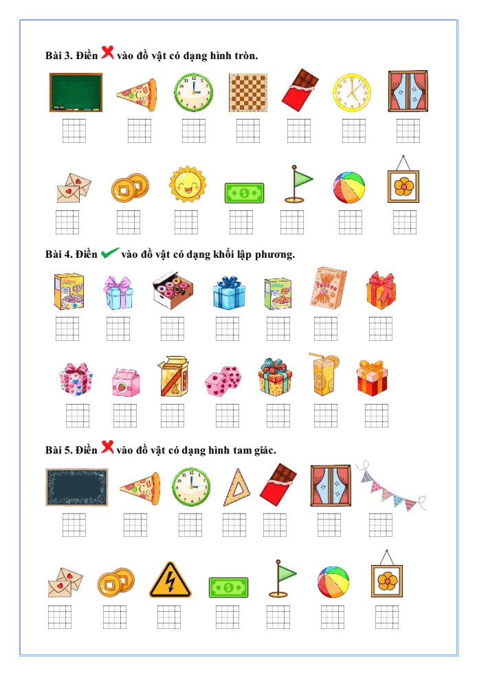 Bài tập hàng ngày Toán lớp 1 Chân trời Thực hành và trải nghiệm: Vui Trung thu