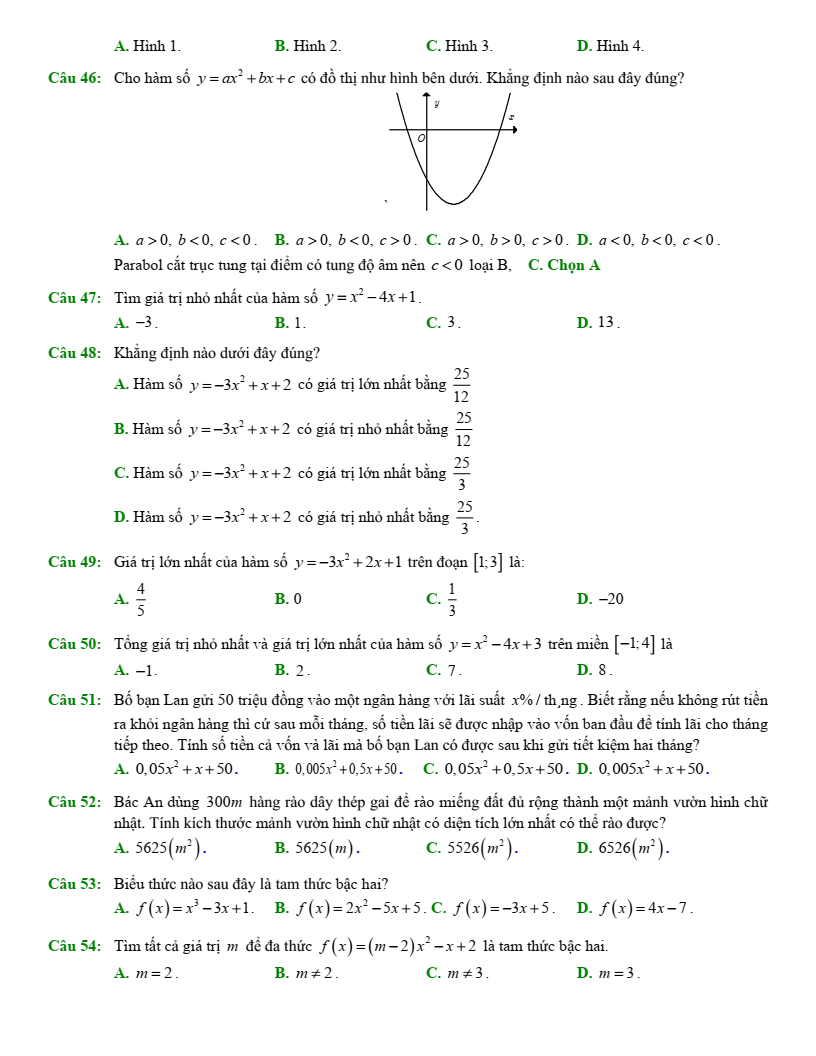 Đề cương ôn tập Học kì 1 Toán 10 trường THPT Trần Phú năm 2025-2026