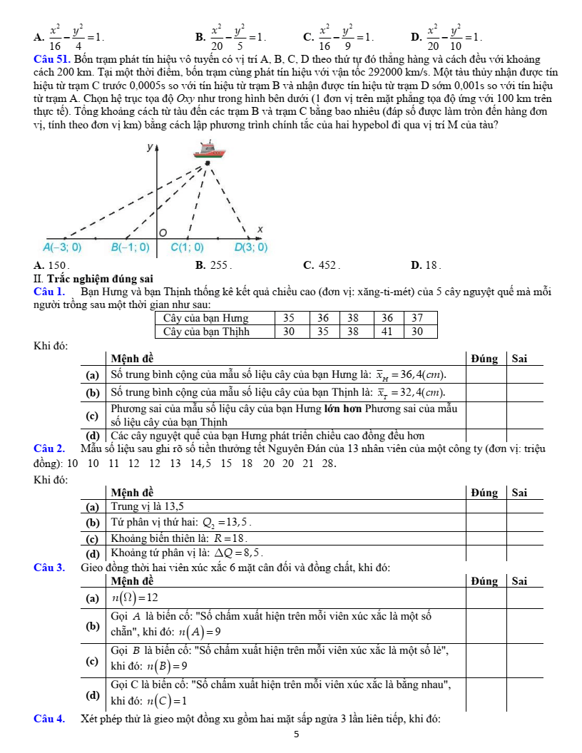 Đề cương ôn tập Học kì 2 Toán 10 trường THPT Bùi Hữu Nghĩa (Cần Thơ) năm 2025-2026