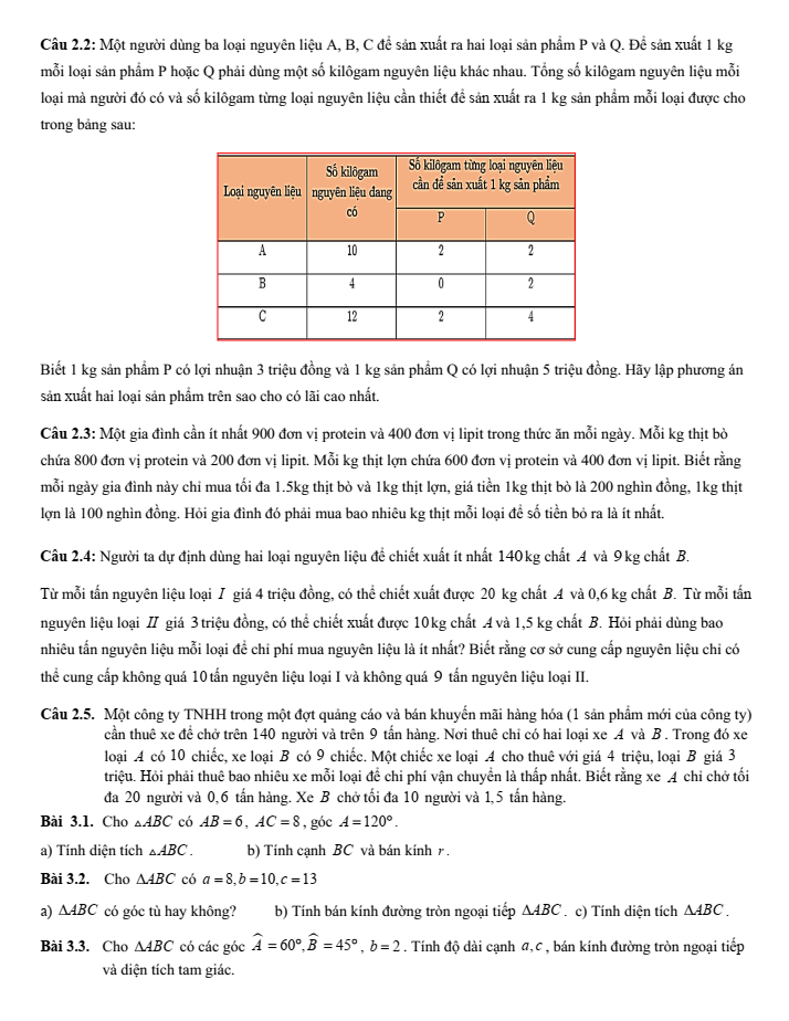 Đề cương ôn tập Giữa kì 1 Toán 10 trường THPT Đức Trọng năm 2025-2026