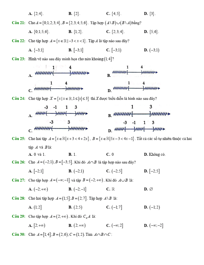 Đề cương ôn tập Giữa kì 1 Toán 10 trường THPT Trần Phú – Hoàn Kiếm năm 2025-2026
