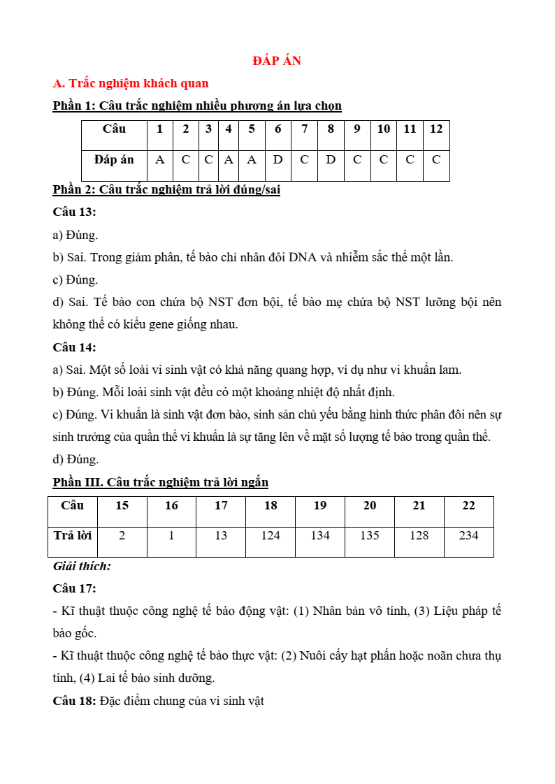 6+ Đề thi Giữa kì 2 Sinh học 10 Kết nối tri thức (có đáp án)