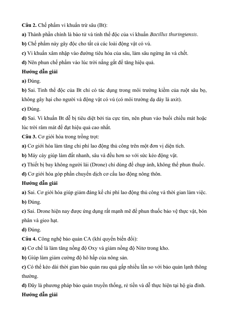 5 Đề thi Giữa kì 2 Công nghệ trồng trọt 10 Kết nối tri thức (có đáp án)