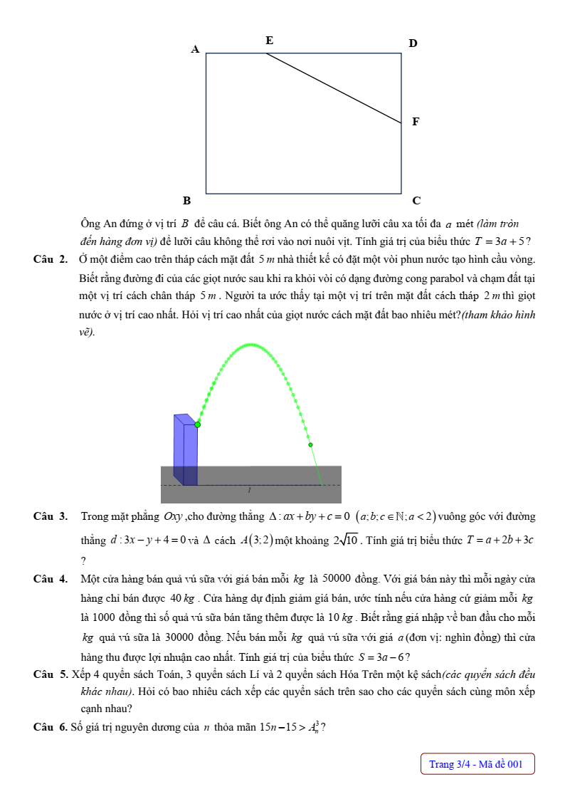Đề thi Giữa kì 2 Toán 10 trường THPT C Hải Hậu (Nam Định) năm 2024-2025