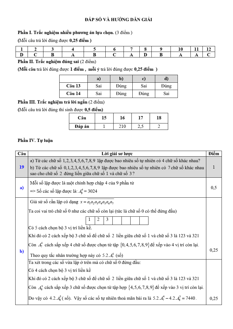 Đề thi Giữa kì 2 Toán 10 trường THPT Gia Bình Số 1 (Bắc Ninh) năm 2025-2026