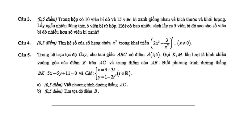 Đề thi Giữa kì 2 Toán 10 trường THPT Trần Phú (Hà Nội) năm 2025-2026