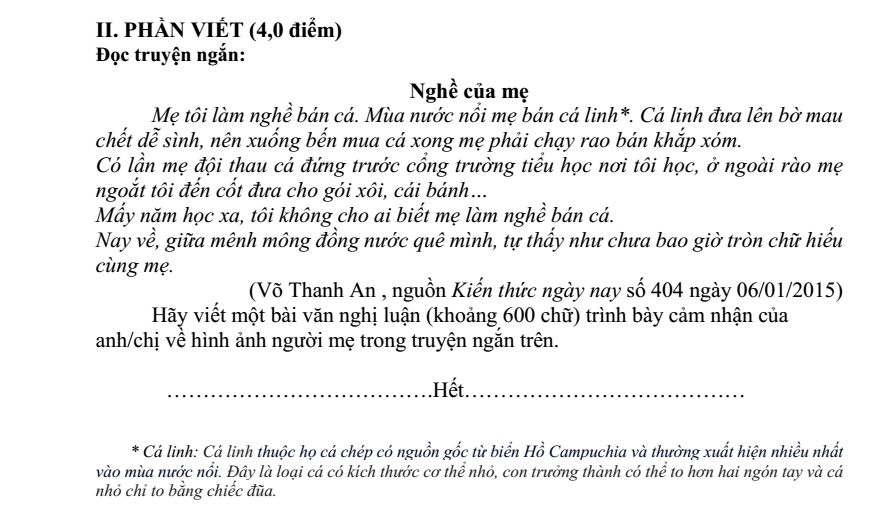 Đề thi Giữa kì 2 Văn 10 năm 2023-2024 trường THPT số 3 Bảo Thắng (Lào Cai)