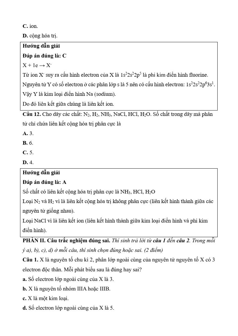 12 Đề thi Học kì 1 Hóa học 10 Cánh Diều năm 2025 (có đáp án)