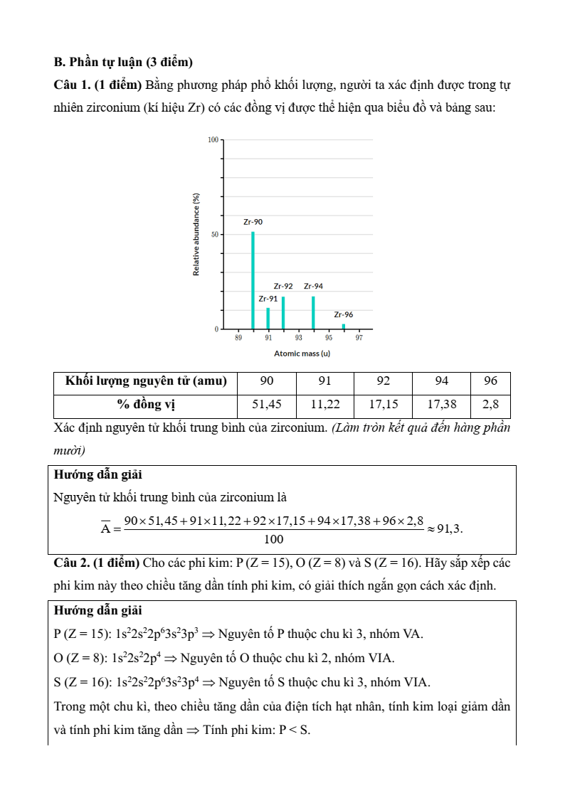 12 Đề thi Học kì 1 Hóa học 10 Chân trời sáng tạo năm 2025 (có đáp án)