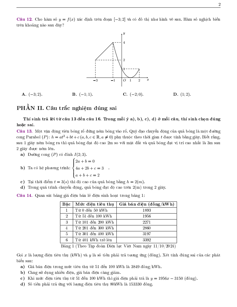 Đề thi Học kì 1 Toán 10 trường Lương Thế Vinh năm 2025-2026