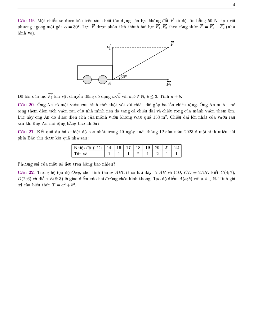 Đề thi Học kì 1 Toán 10 trường Lương Thế Vinh năm 2025-2026