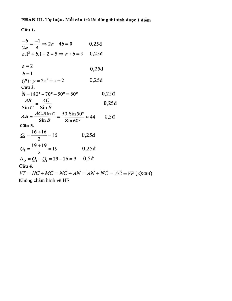 Đề thi Học kì 1 Toán 10 trường THPT Nguyễn An Ninh năm 2025-2026