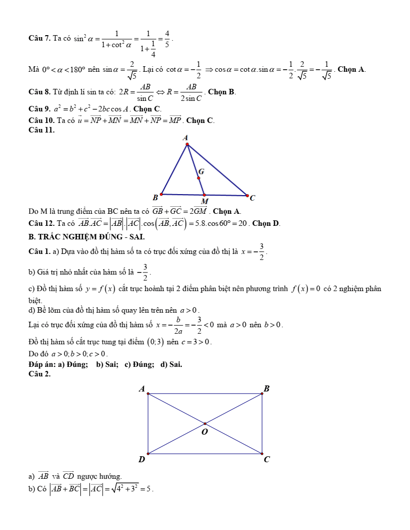 10 Đề thi Cuối kì 1 Toán 10 Cánh diều (có đáp án)