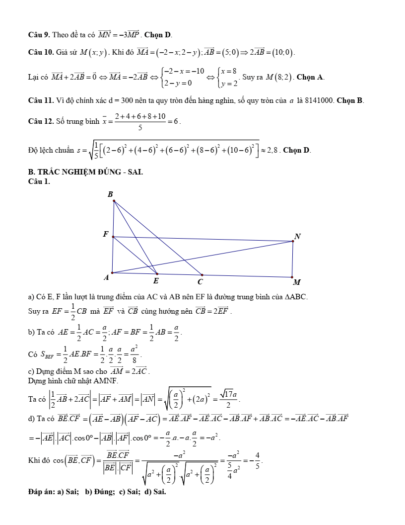 10 Đề thi Cuối kì 1 Toán 10 Kết nối tri thức (có đáp án)