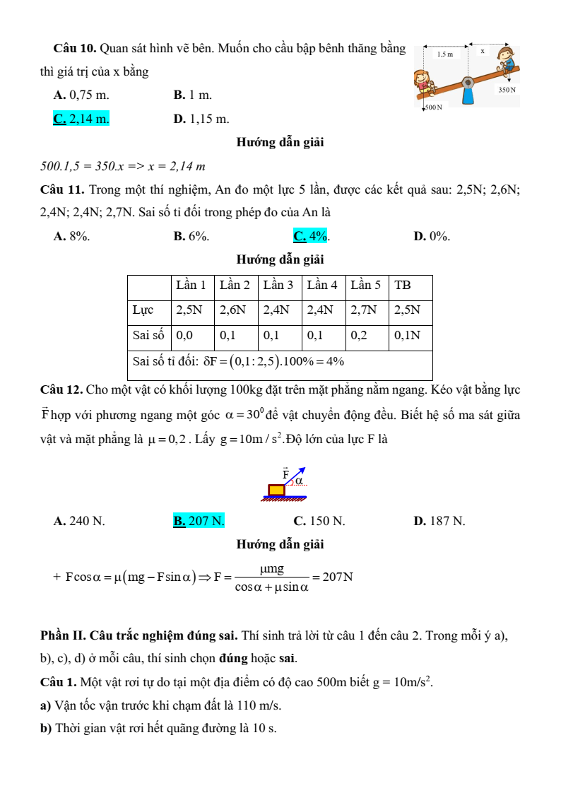 6 Đề thi Học kì 1 Vật Lí 10 Cánh diều năm 2025 (có đáp án)